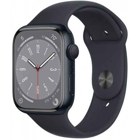 Apple Watch Series 8 45mm Midnight Aluminum Case with Midnight Sport Band M/L (MNUL3)