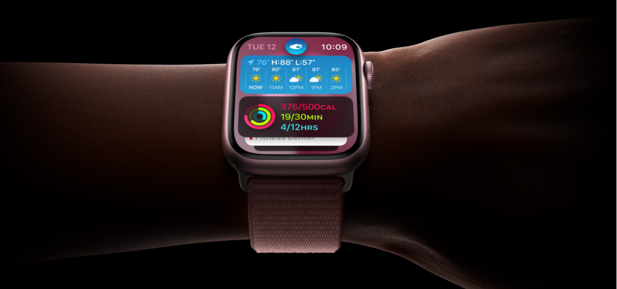 on the hand apple watch series 9 