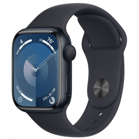 Apple Watch Series 9 45mm Midnight Aluminum Case with Midnight Sport Band - M/L (MR9A3)