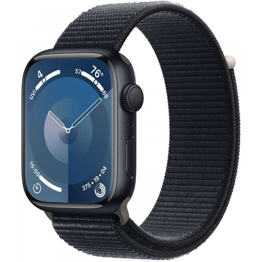 Apple Watch Series 9 45mm Midnight Aluminum Case with Midnight Sport Loop (MR9C3)