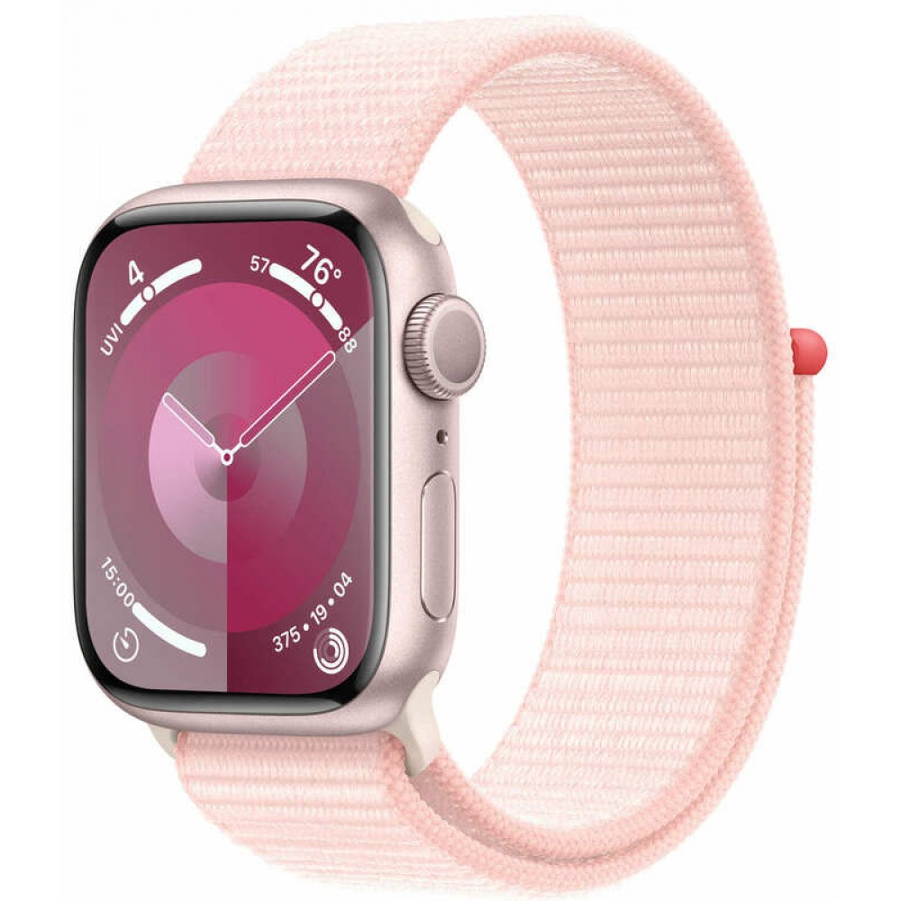 Apple Watch Series 9 45mm Pink Aluminum Case with Light Pink Sport Loop (MR9J3)