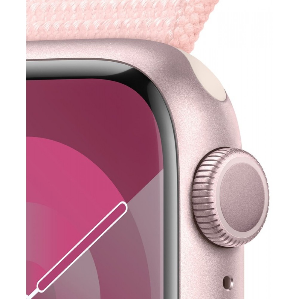 Apple Watch Series 9 45mm Pink Aluminum Case with Light Pink Sport Loop (MR9J3)
