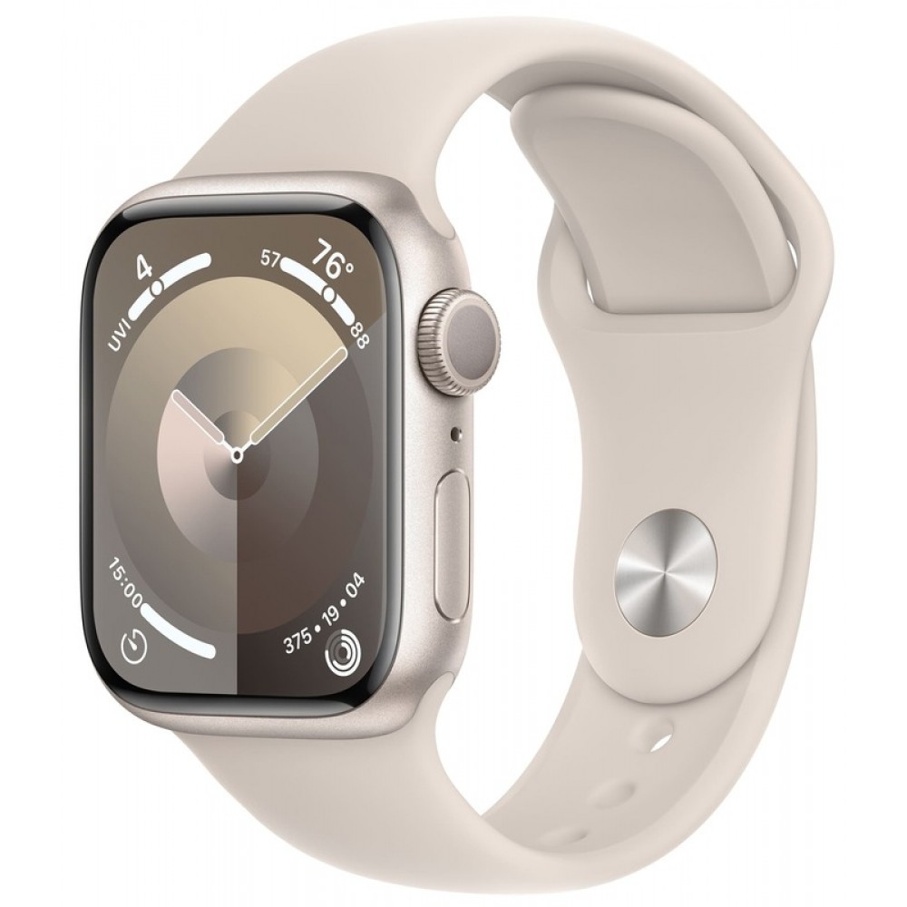 Apple Watch Series 9 45mm Starlight Aluminum Case with Starlight Sport Band - S/M (MR963)