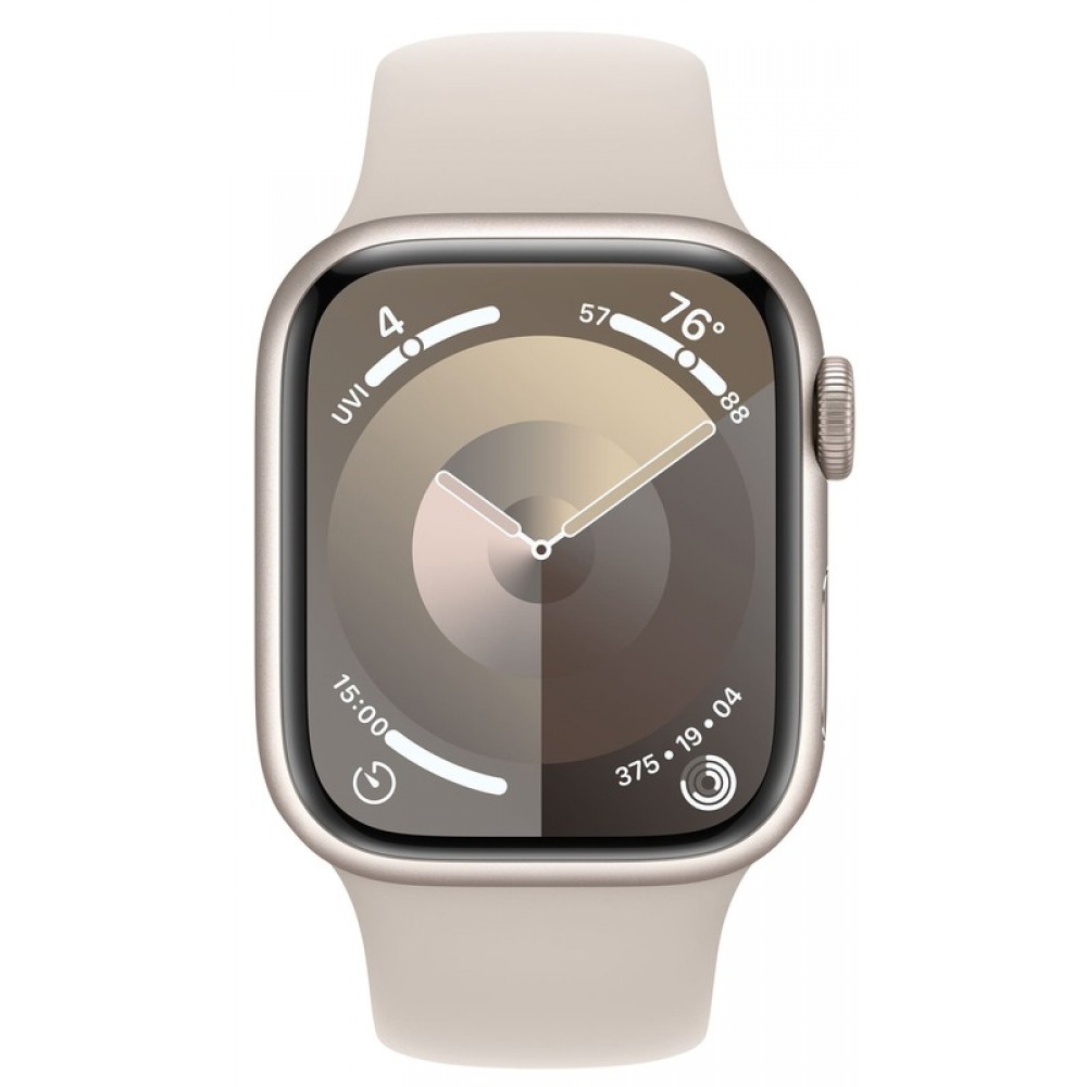 Apple Watch Series 9 41mm Starlight Aluminum Case with Starlight Sport Band - S/M (MR8T3)