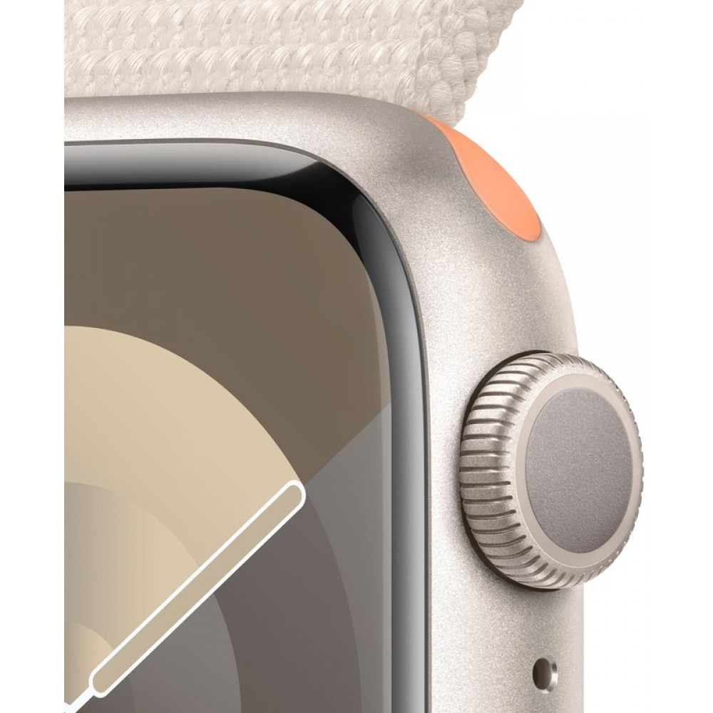 Apple Watch Series 9 45mm Starlight Aluminum Case with Starlight Sport Loop (MR983)