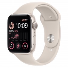 Apple Watch SE 2 44mm Starlight Aluminum Case with Starlight Sport Band M/L (MNTE3)