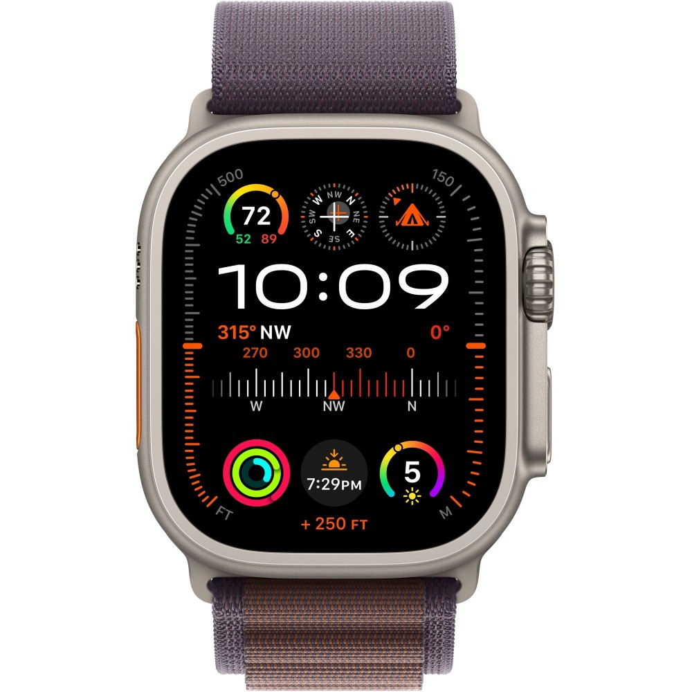 Apple Watch Ultra 2 49mm Titanium Case with Indigo Alpine Loop - Medium (MRET3)