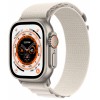 Apple Watch Ultra 49mm Titanium Case with Starlight Alpine Loop - Small (MQEY3/MQFQ3)