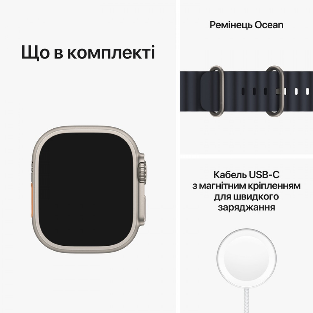 Apple Watch Ultra 49mm Titanium Case with Midnight Ocean Band (MQET3/MQFK3) UA