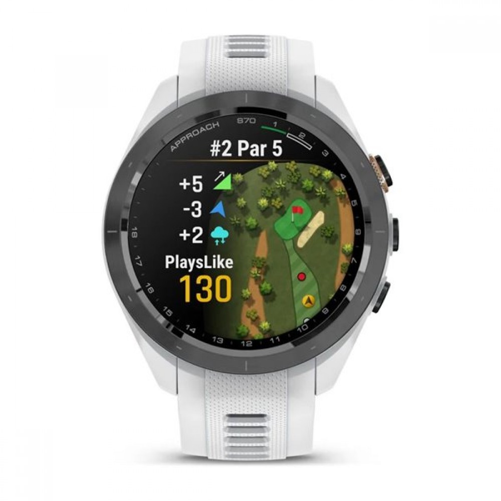 Смартгодинник Garmin Approach S70 42 mm Black Ceramic Bezel with White Silicone Band (010-02746-10)
