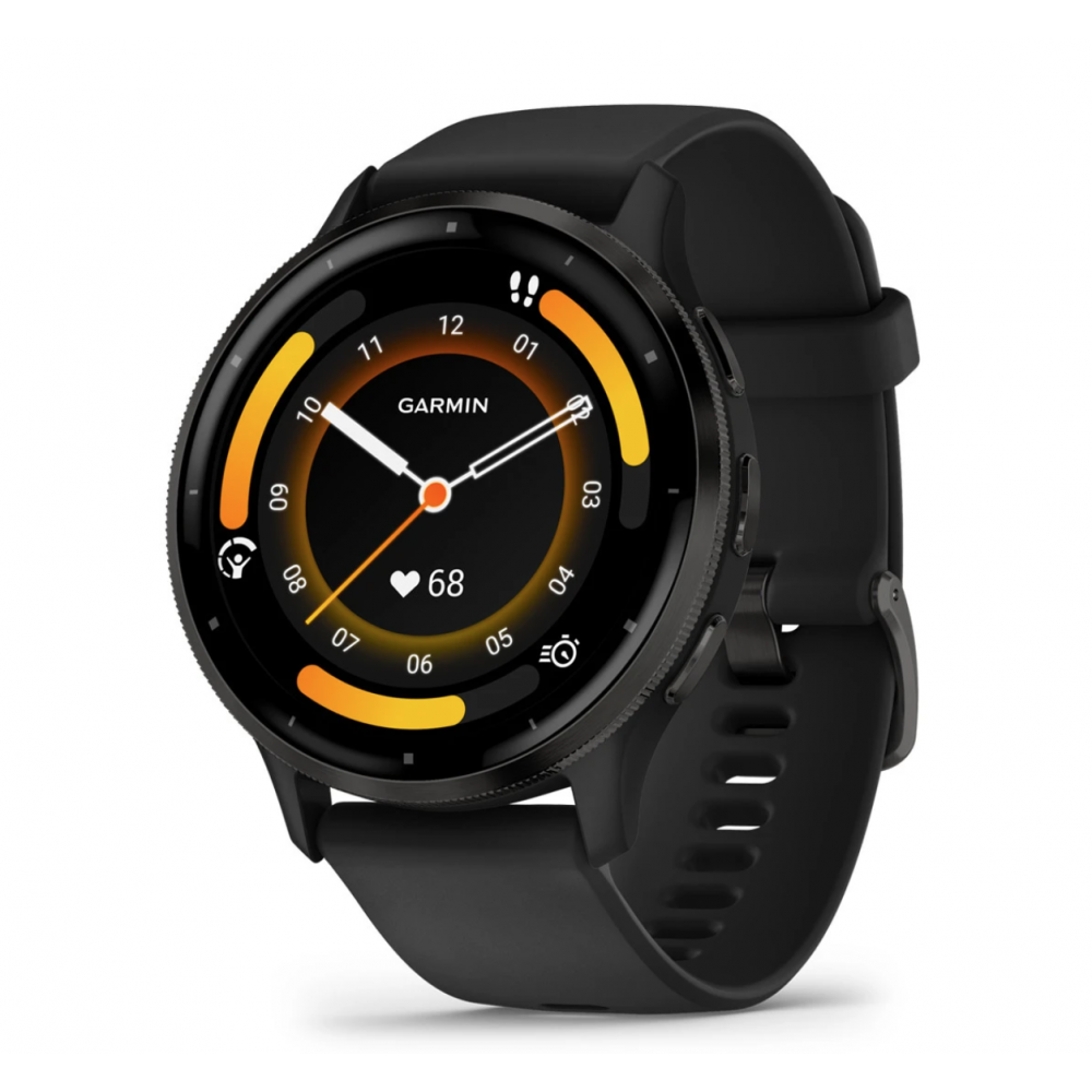 Смартгодинник Garmin Venu 3 Slate Stainless Steel Bezel with Black Case and Silicone Band (010-02784-01)