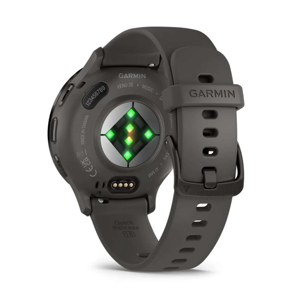 Смартгодинник Garmin Venu 3S Slate Stainless Steel Bezel with Pebble Gray Case and Silicone Band (010-02785-00)