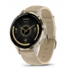 Смартгодинник Garmin Venu 3S Soft Gold Stainless Steel Bezel with French Gray Case and Leather Band (010-02785-55) у Полтаві