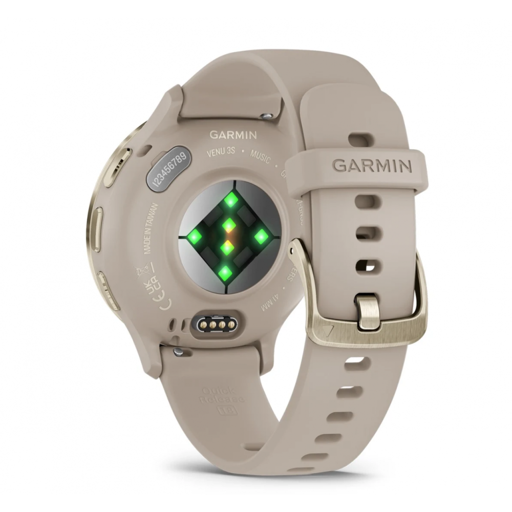 Смартгодинник Garmin Venu 3S Soft Gold Stainless Steel Bezel with French Gray Case and Silicone Band (010-02785-02)