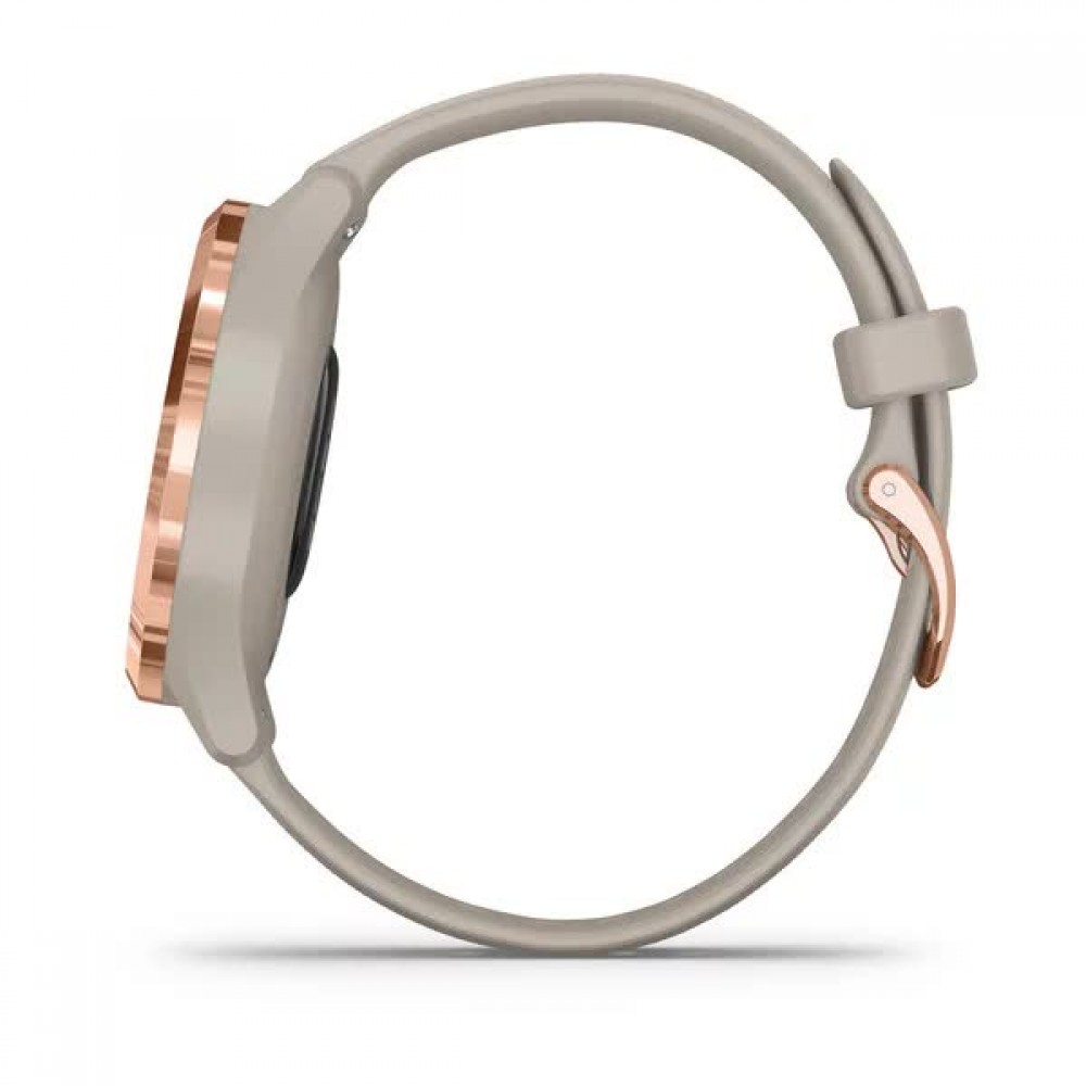 Смартгодинник Garmin Vivomove 3S Rose Gold Bezel with Light Sand and Silicone Band (010-02238-02)