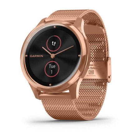 Смартгодинник Garmin Vivomove Luxe 18K Rose Gold PVD Stainless Steel with Rose Gold Milanese Band (010-02241-24)