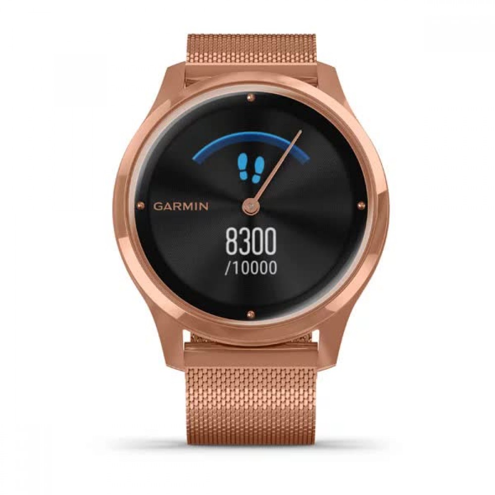 Смартгодинник Garmin Vivomove Luxe 18K Rose Gold PVD Stainless Steel with Rose Gold Milanese Band (010-02241-24)