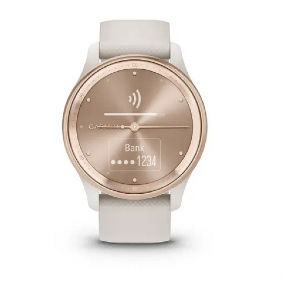 Смартгодинник Garmin Vivomove Trend Peach Gold with Ivory Case and Silicone Band (010-02665-01)