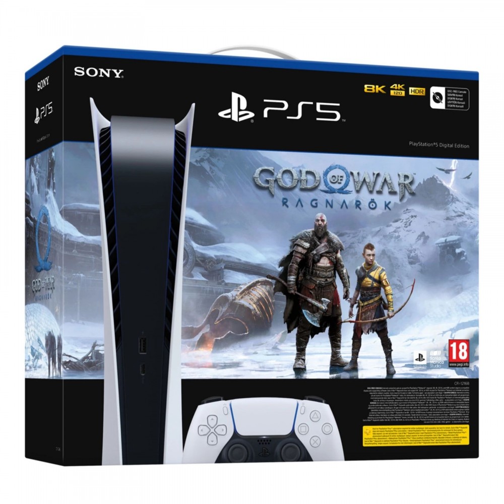 Ігрова консоль Sony PlayStation 5 Digital Edition 825GB + God of War Ragnarok (Код)