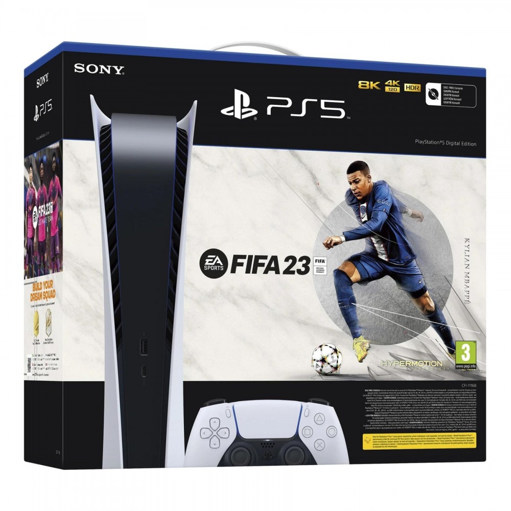 Ігрова консоль Sony PlayStation 5 Digital Edition 825GB + FIFA 2023 (Код)