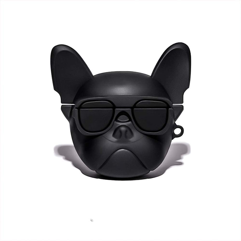 Airpods Cartoon Soft Case (Black Bulldog) у Вінниці