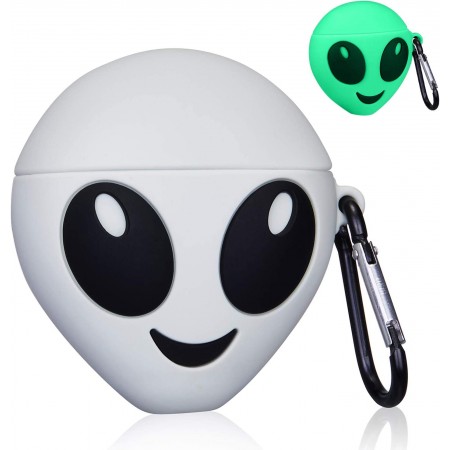 Airpods Cartoon Soft Case (Emoji Alien Neon)