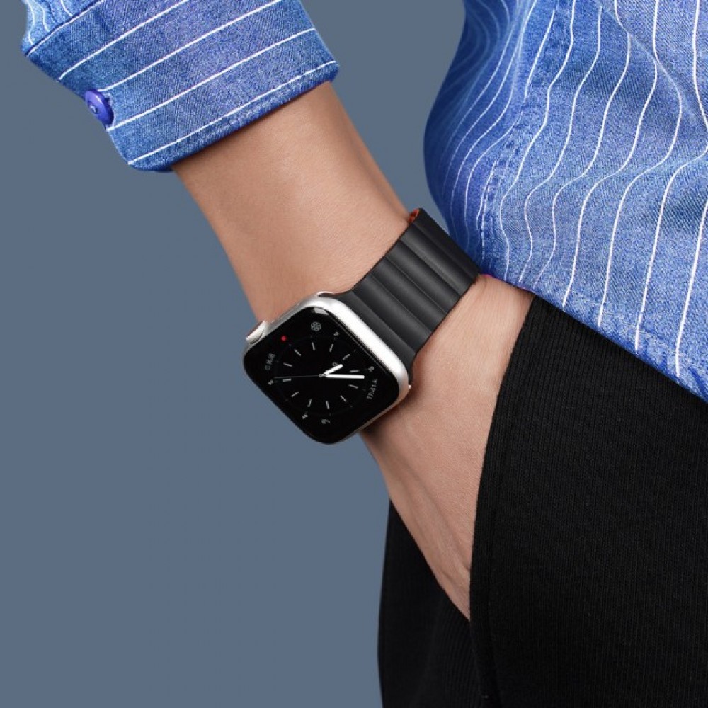 Ремінець Dux Ducis Magnetic Strap для Apple Watch 42mm/44mm/45mm/49mm (Black Orange)
