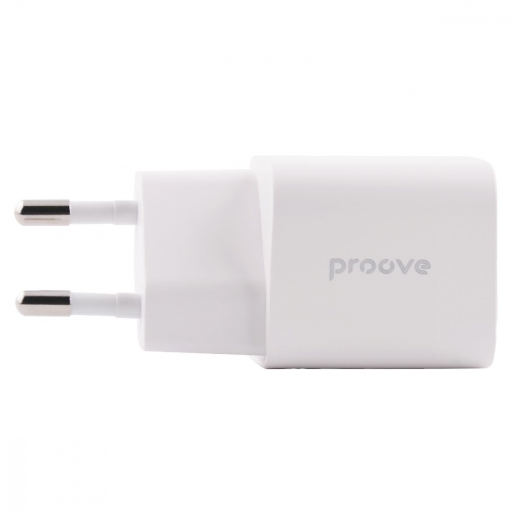 Мережевий зарядний пристрій Proove Silicone Power Plus 20W (Type-C + USB) (Білий)