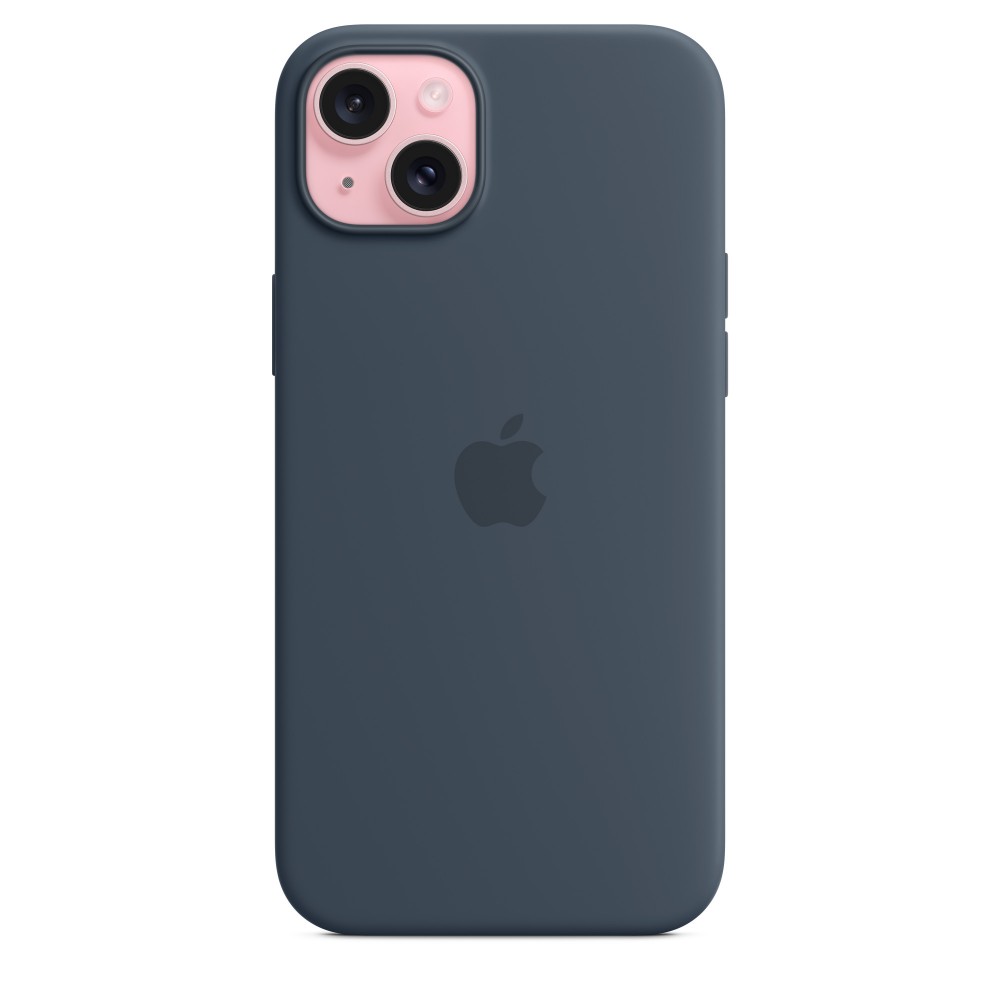 Apple Silicone case для iPhone 15 Plus with MagSafe (Storm Blue)
