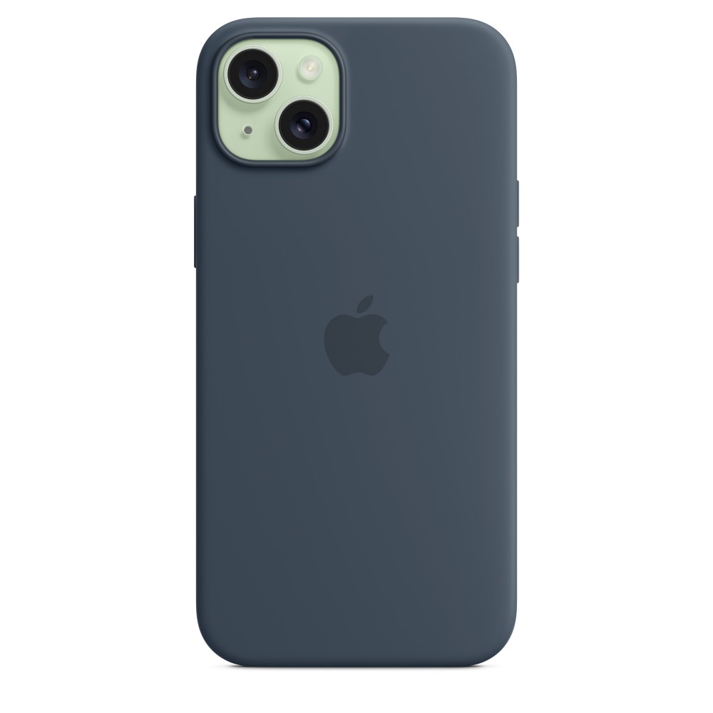 Apple Silicone case для iPhone 15 Plus with MagSafe (Storm Blue)