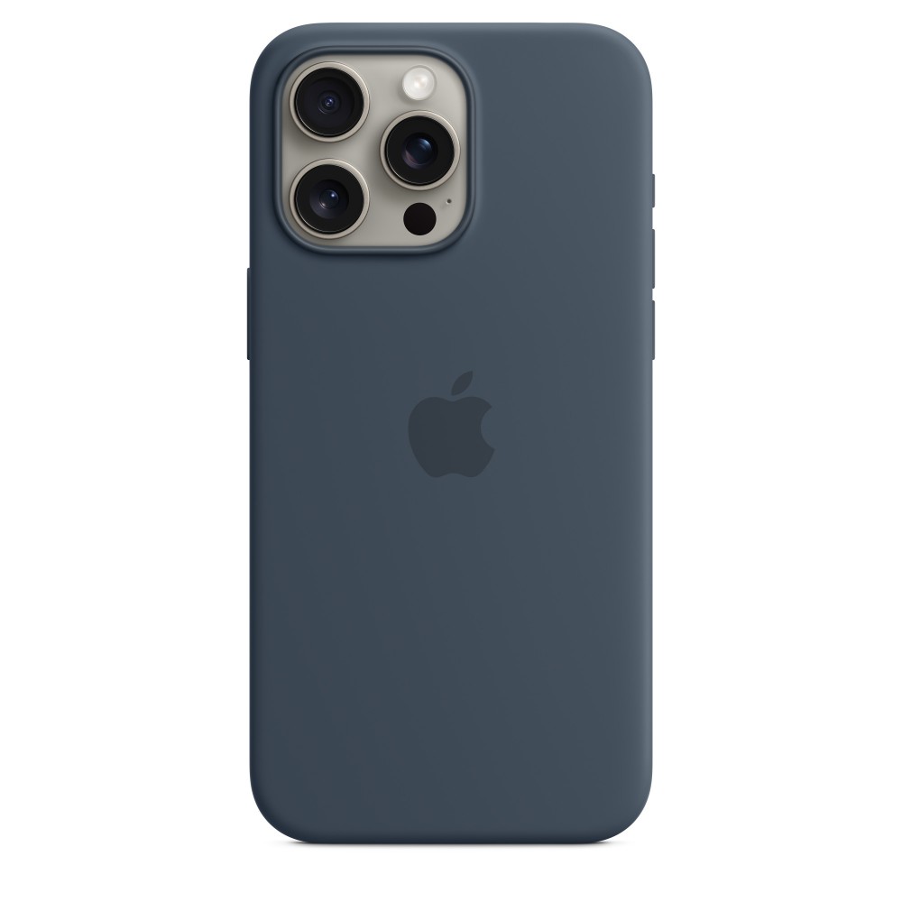 Apple Silicone case для iPhone 15 Pro Max with MagSafe (Storm Blue)