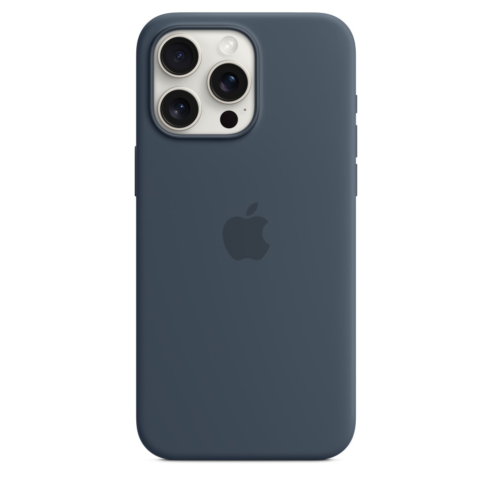 Apple Silicone case для iPhone 15 Pro Max with MagSafe (Storm Blue)