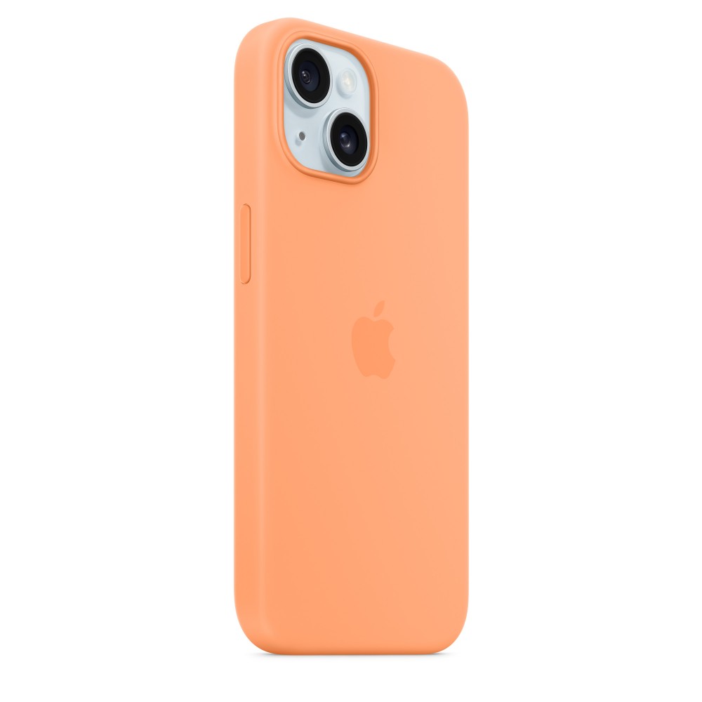 Apple Silicone case для iPhone 15 Plus with MagSafe (Orange Sorbet)