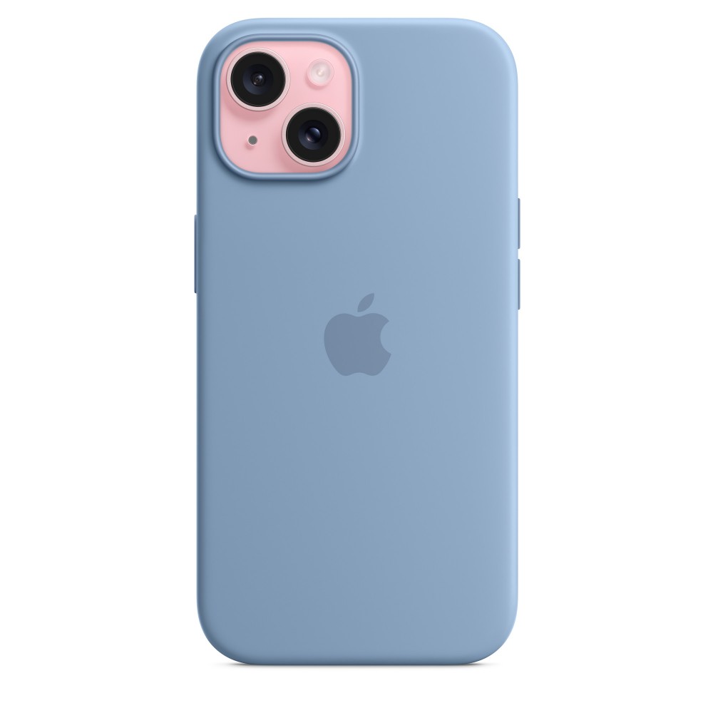 Apple Silicone case для iPhone 15 with MagSafe (Winter Blue)