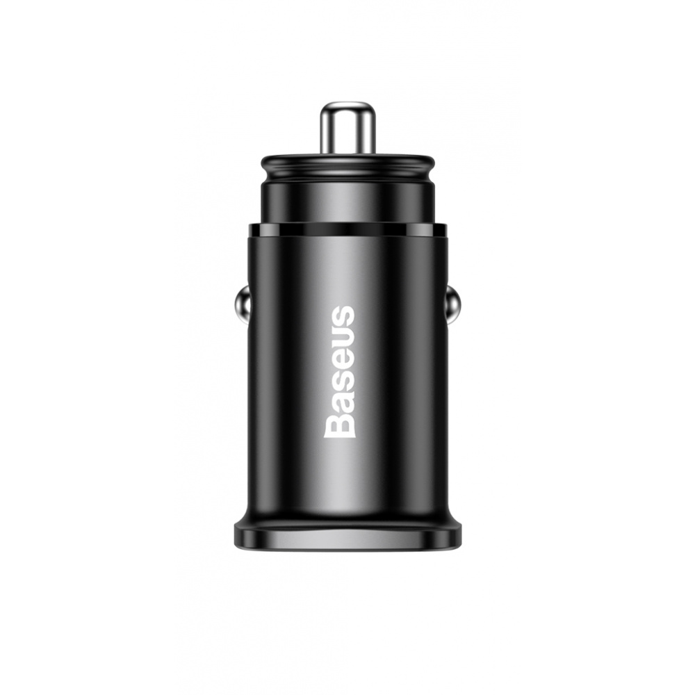 Автомобільний зарядний пристрій Baseus Square Metal (PD 3.0 + QC 4.0) 30W USB + Type-C (Black)