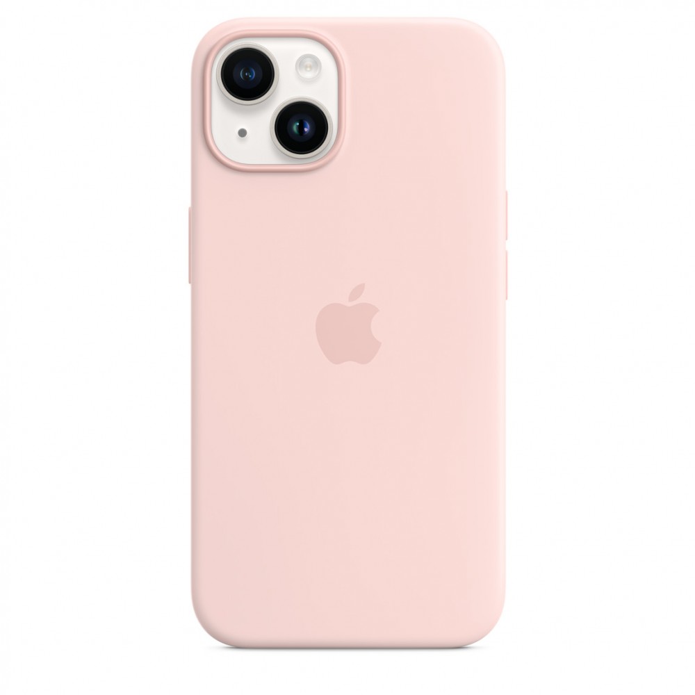 Apple Silicone case для iPhone 14 with MagSafe (Chalk Pink)