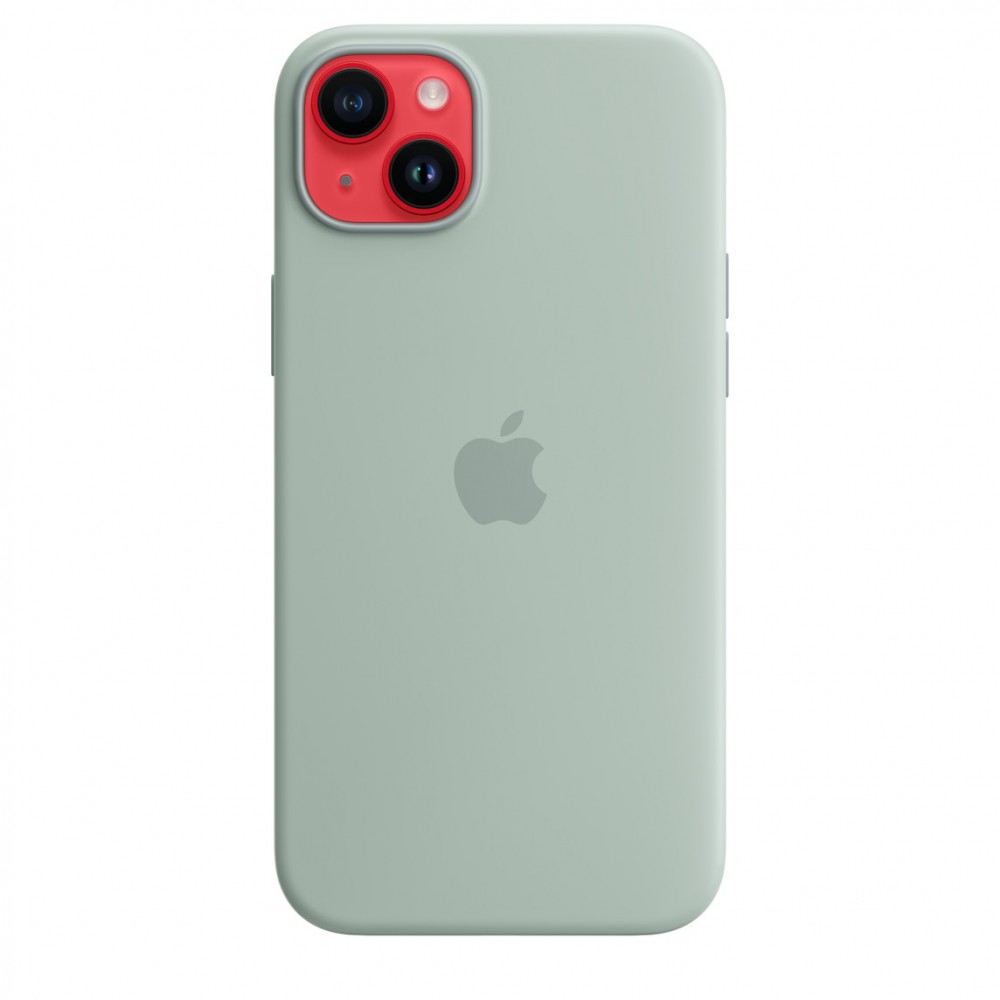 Apple Silicone case для iPhone 14 Plus with MagSafe (Succulent)
