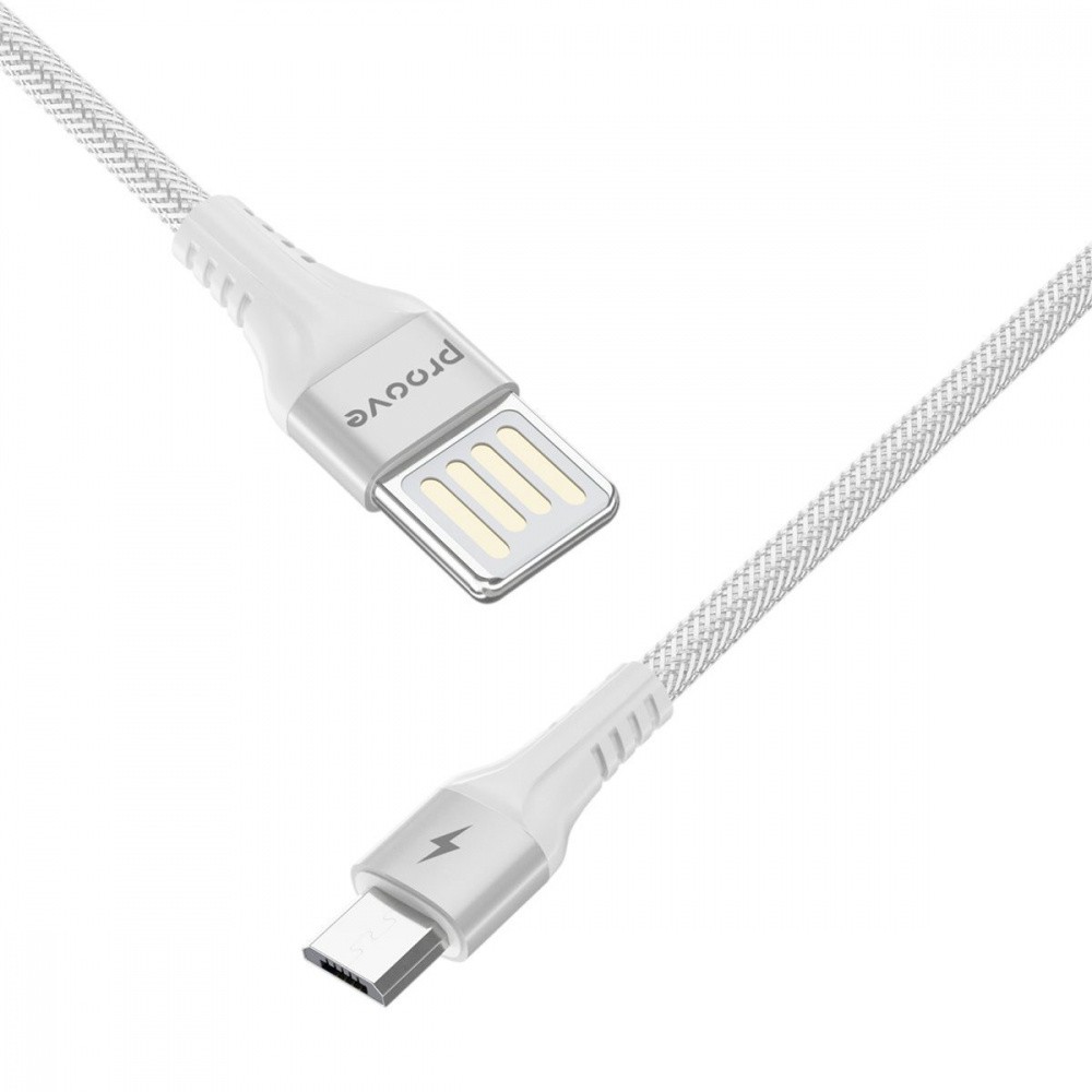 Кабель Proove Double Way Weft Micro USB 2.4A (1m) (White)