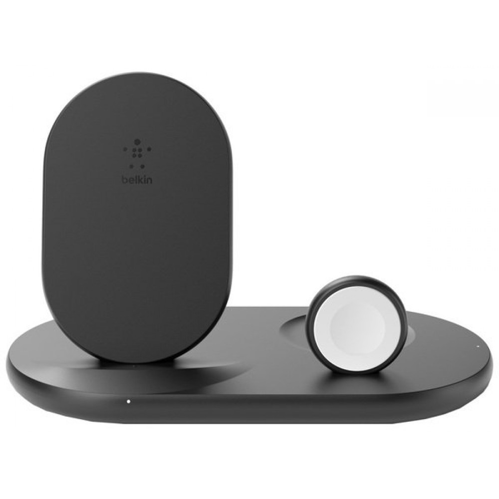Бездротовий зарядний пристрій Belkin 3in1 Wireless Pad/Stand/Apple Watch Black (WIZ001VFBK)