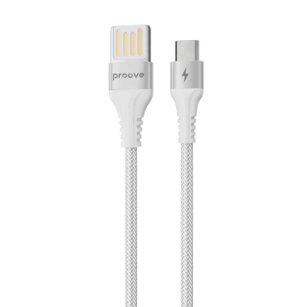 Кабель Proove Double Way Weft Micro USB 2.4A (1m) (White)
