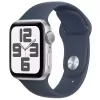 Apple Watch SE 2 2023 44mm Silver Aluminum Case with White Sport Band M/L (MREE3)