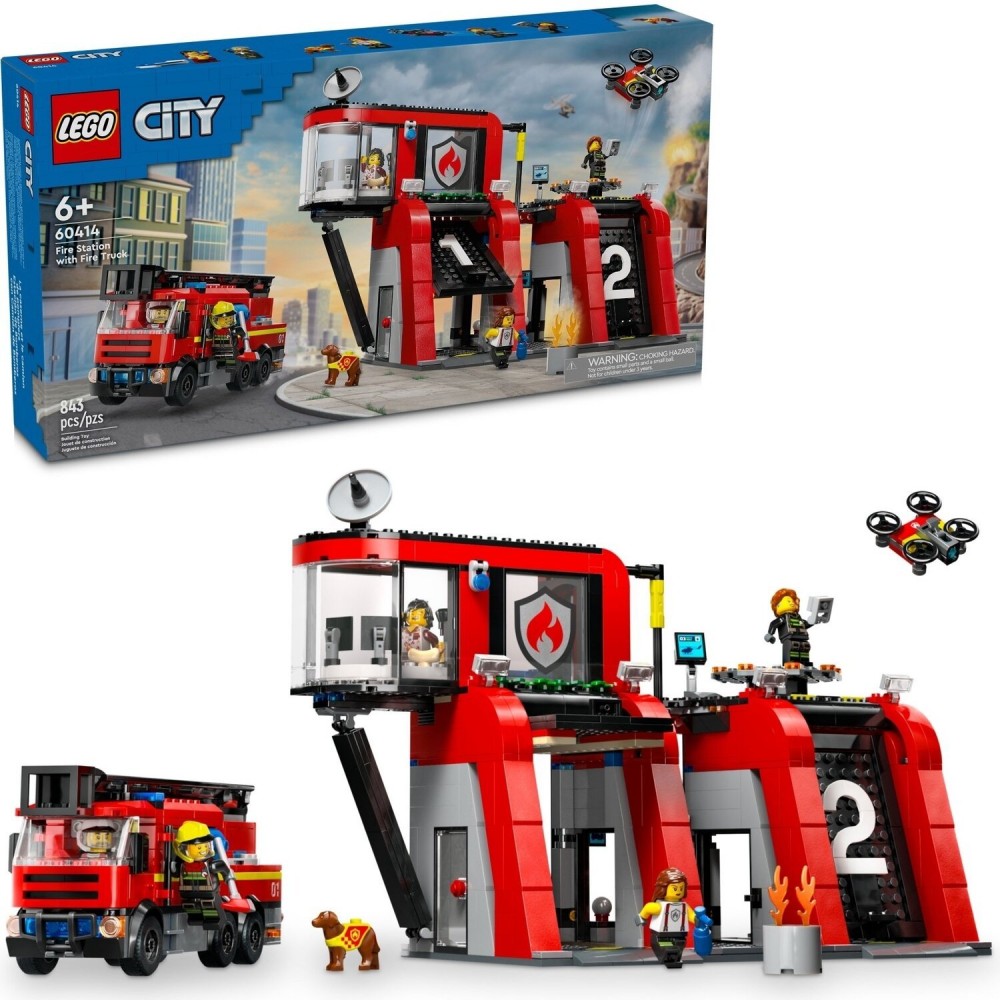 Конструктор LEGO City Пожежне депо з пожежною машиною