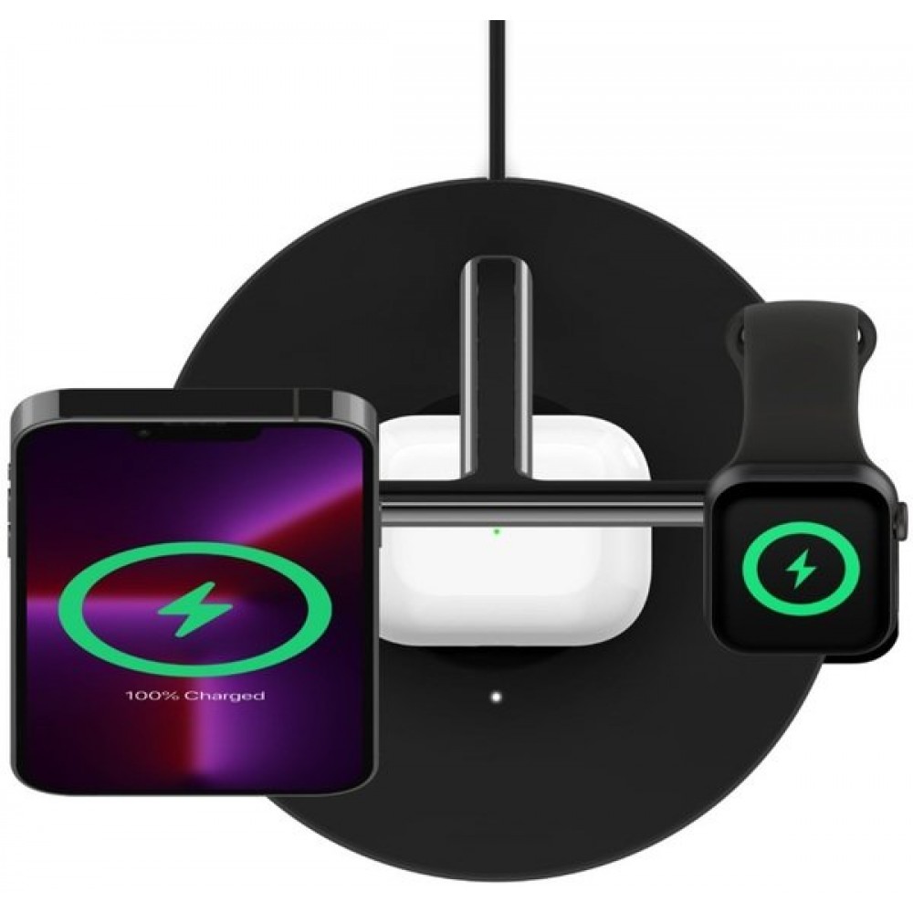 Бездротовий зарядний пристрій Belkin 3in1 MagSafe Wireless Charger Black (WIZ017VFBK)
