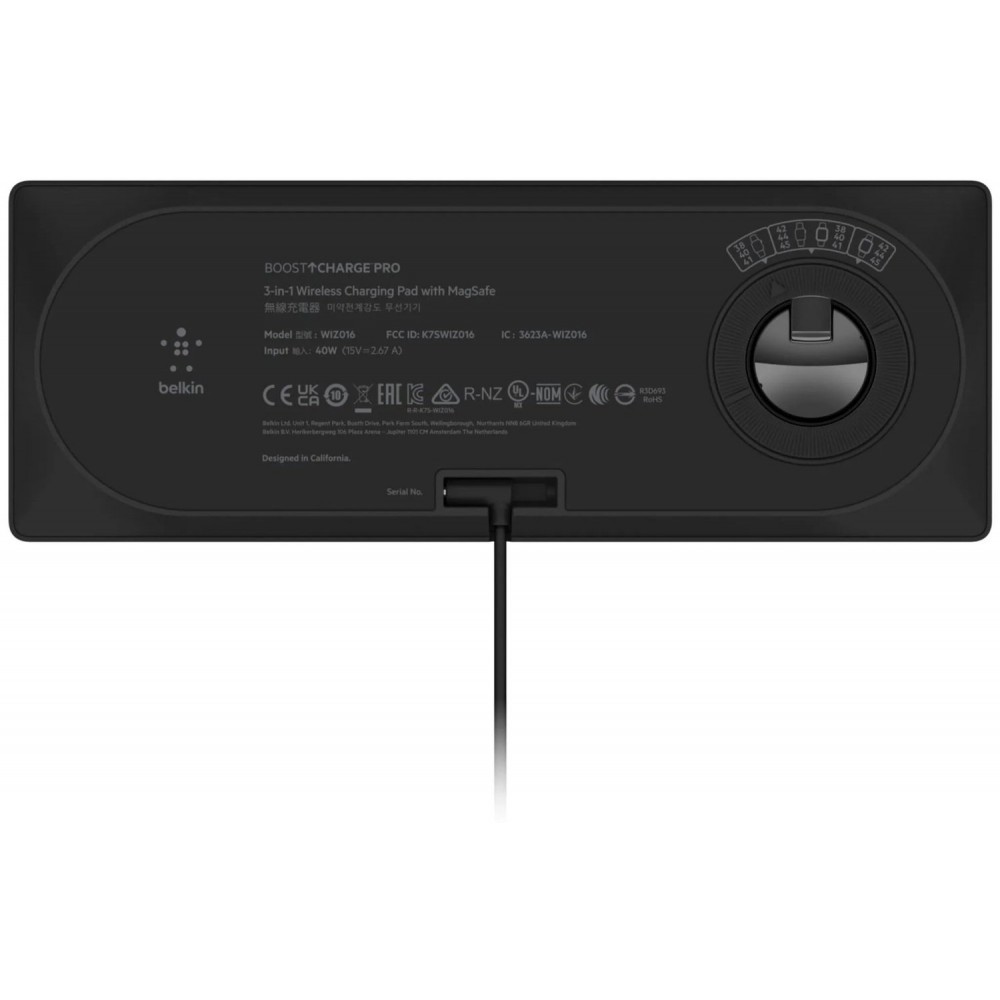 Бездротовий зарядний пристрій Belkin 3in1 MagSafe PRO Black (WIZ016VFBK)