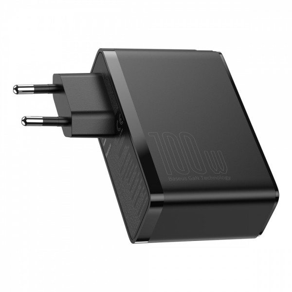 Мережевий зарядний пристрій Baseus GaN2 Pro Quick Charger 100W (2Type-C + 2USB) (Чорний)