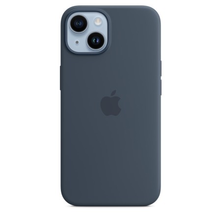 Apple Silicone case для iPhone 14 with MagSafe (Storm Blue)