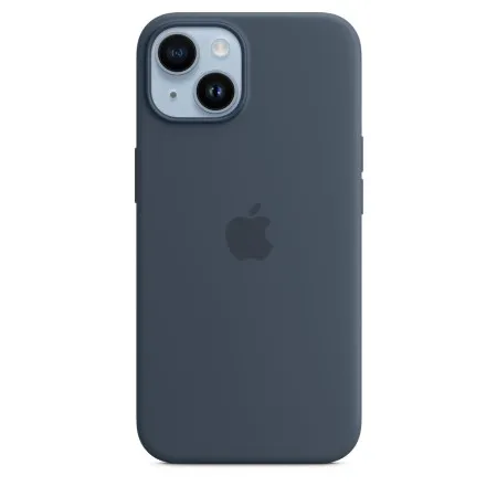 Apple Silicone case для iPhone 14 with MagSafe (Storm Blue)