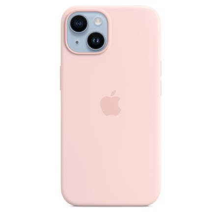 Apple Silicone case для iPhone 14 with MagSafe (Chalk Pink)