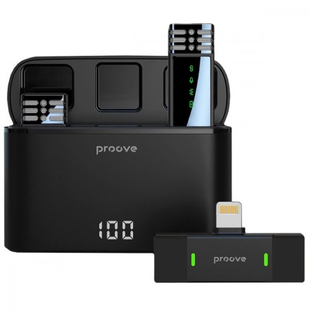 Бездротовий петличний мікрофон Proove Record Lightning Black