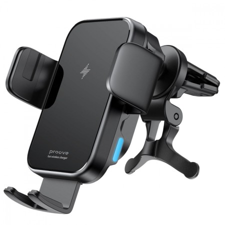 Автомобільний тримач із бездротовою зарядкою Proove Triple Clamp 15W (Black)